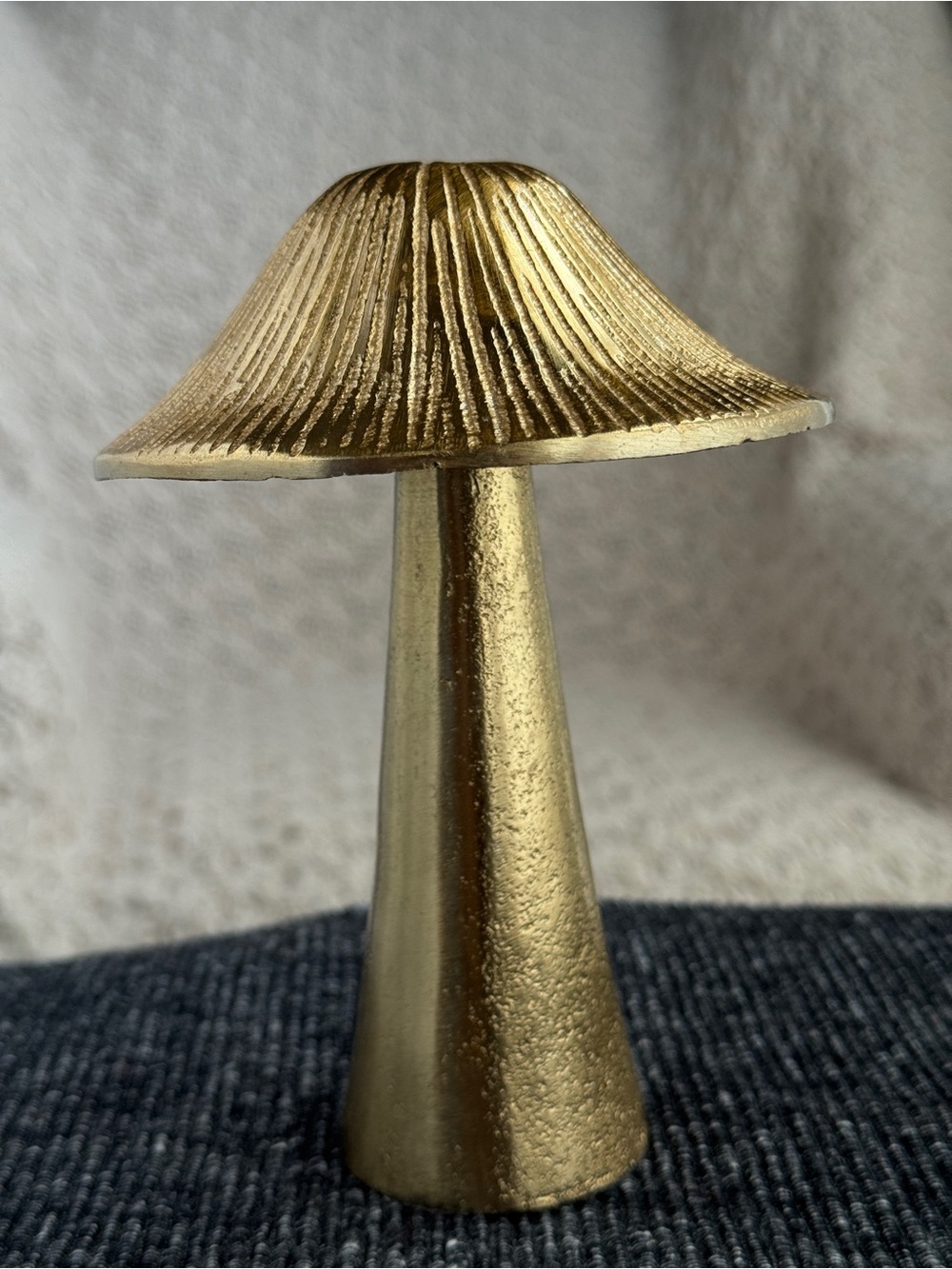 Gold Mushroom Decor Sculpture Paperweight Figurine (Medium)